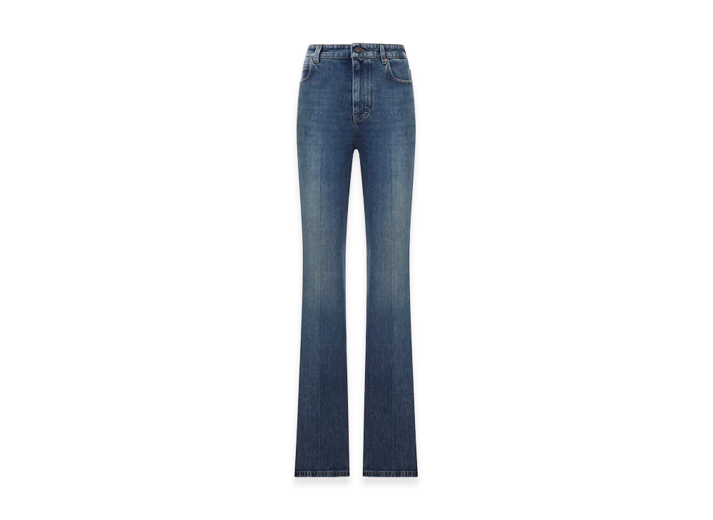 BALENCIAGA Women's High-Waisted Jeans In Vintage Blue "Blue"