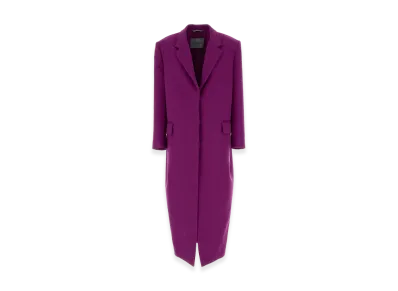 BALENCIAGA Women's Gabardine Coat "Purple"