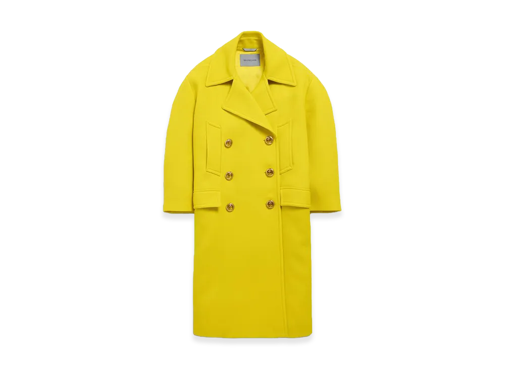 BALENCIAGA Women's Long Peacoat "Yellow"