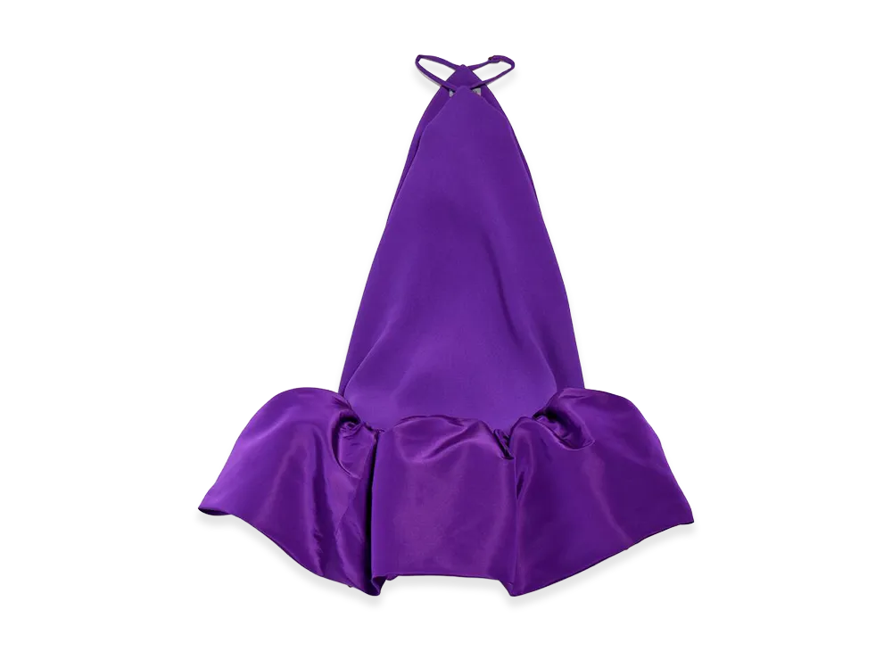 BALENCIAGA Women's Halter Balloon Mini Dress "Purple"