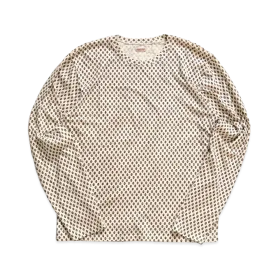 KAPITAL 20 India Chima Pattern Crew Long Tee "Kinari"