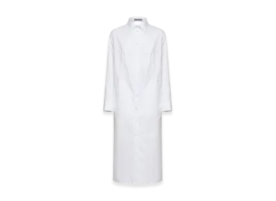 BALENCIAGA Women's Long Chemisier Dress With Drape On The Back "White"