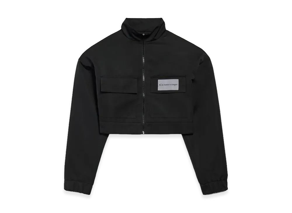 BALENCIAGA Women's Cropped Track Jacket "Black"