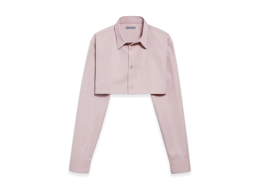 BALENCIAGA Women's Cropped Shirt "Dusty Pink"
