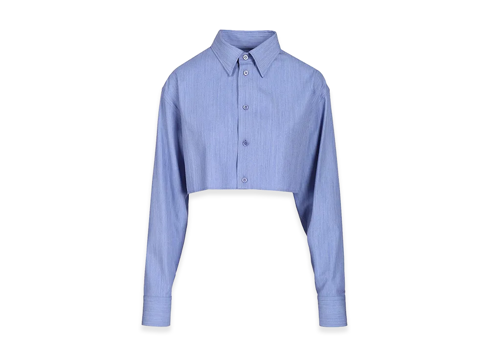 BALENCIAGA Women's Cropped Shirt "Blue"