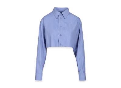 BALENCIAGA Women's Cropped Shirt "Blue"