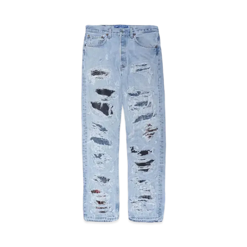 INNOCENCE NYC SASHIKO DESTROY DENIM PANTS "DENIM"