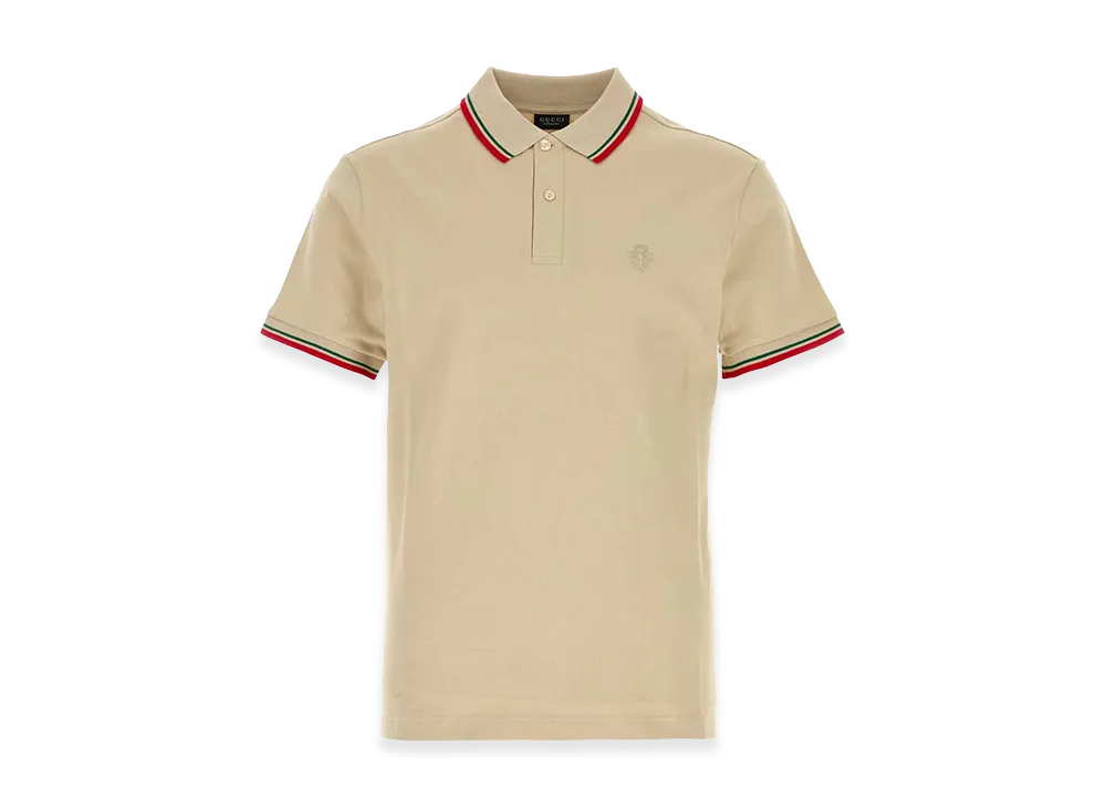 GUCCI Stretch Piquet Polo Shirt "Beige"