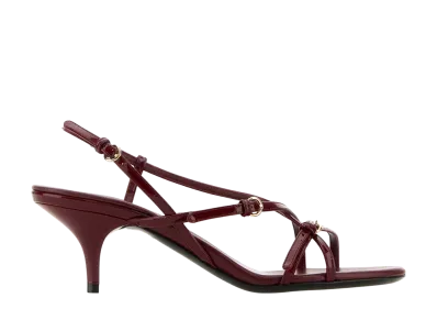 MIU MIU Women's Tyrian Leather Sandals "Purple"