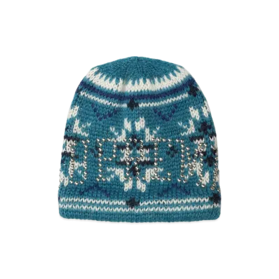 Supreme Studded Fair Isle Beanie "Blue"