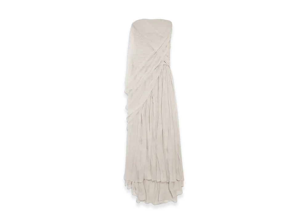 BALENCIAGA Women's Drape Bustier Dress "Light Beige"