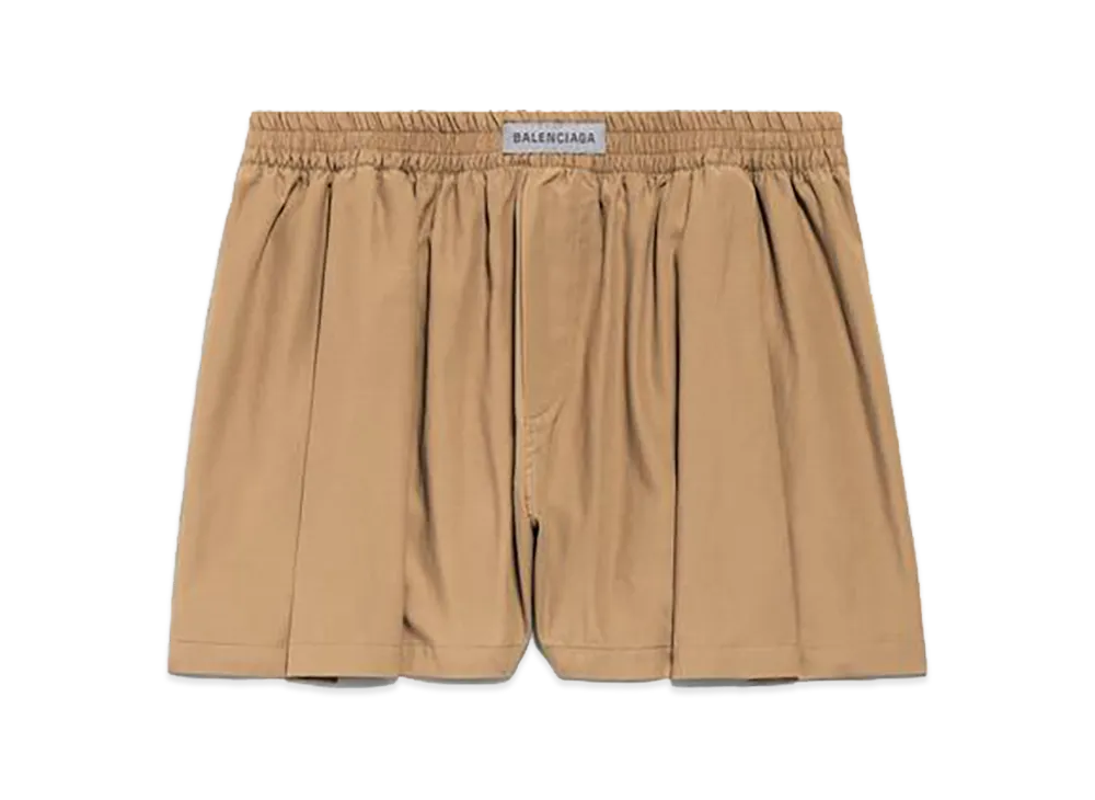 BALENCIAGA Women's A-Line Boxer Shorts "Sand Beige"