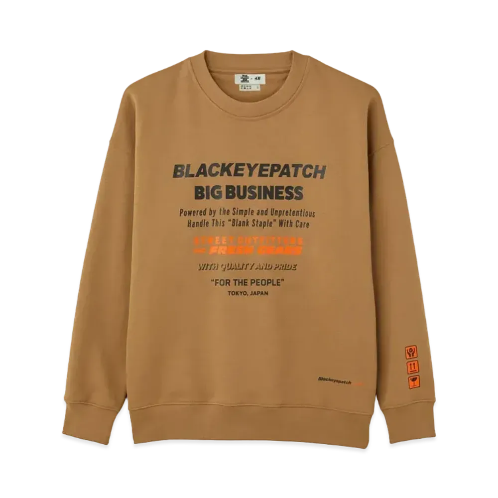 BlackEyePatch x H&M HANDLE WITH CARE COLLECTION SWEAT SHIRT "Brown"