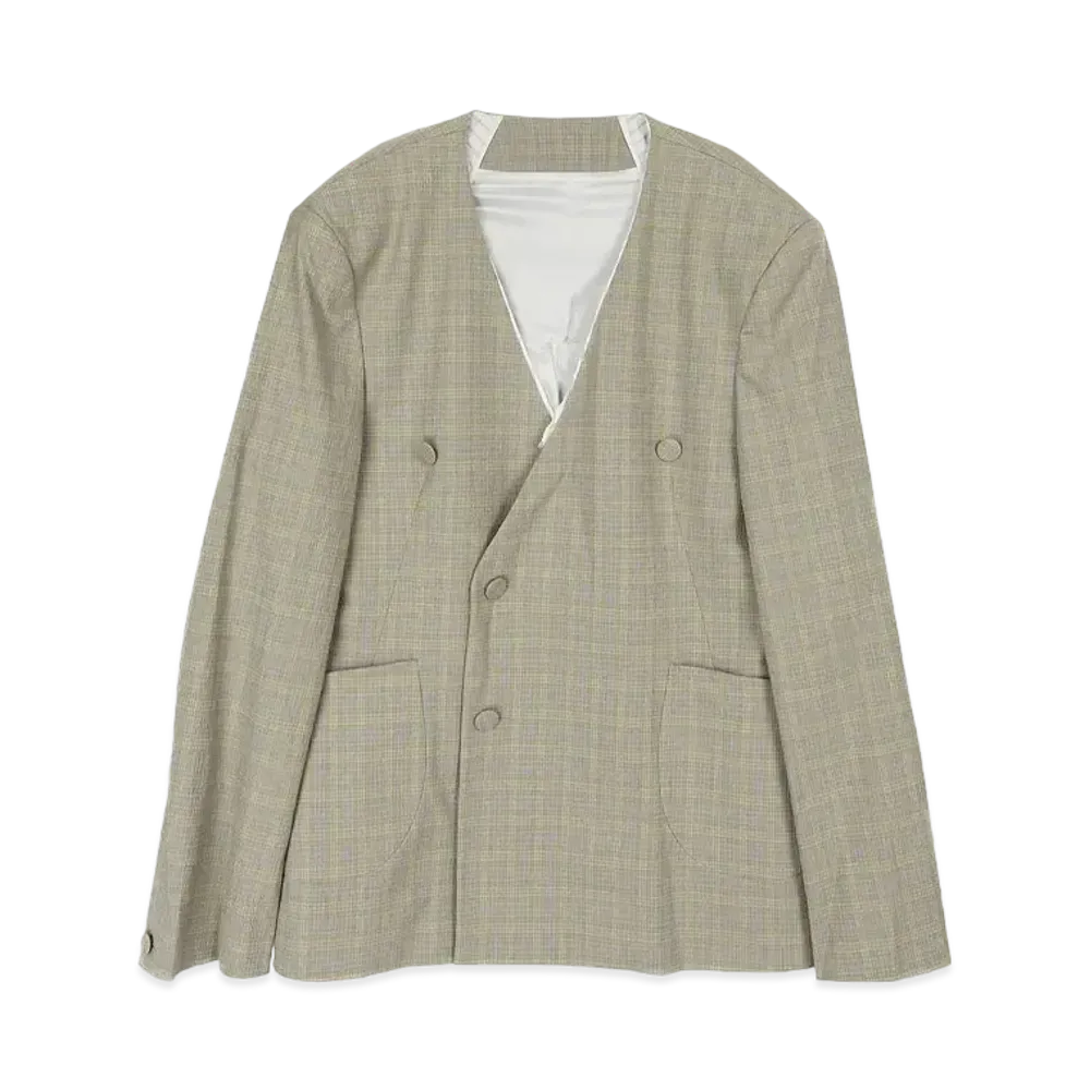 KIKO KOSTADINOV Orma Reversible Blazer "Stone Yellow Check"