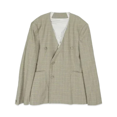 KIKO KOSTADINOV Orma Reversible Blazer "Stone Yellow Check"