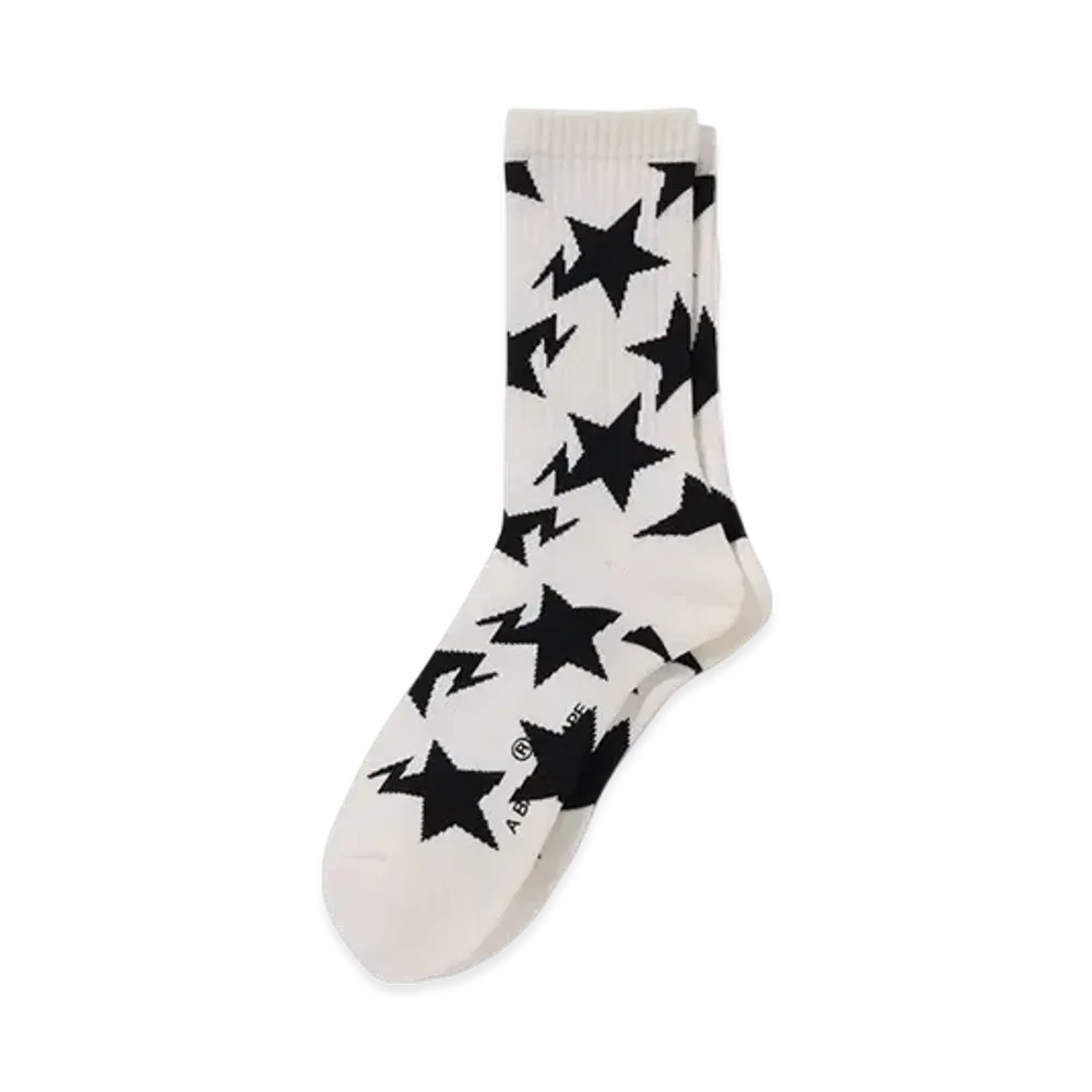 A BATHING APE Sta Pattern Socks "White"