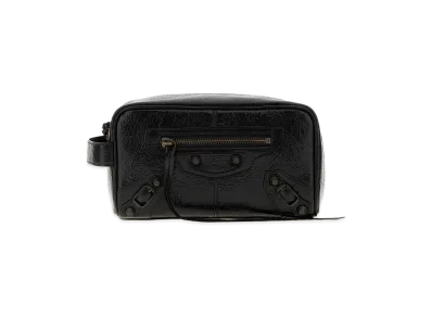 BALENCIAGA Leather Le City Beauty Case "Black"