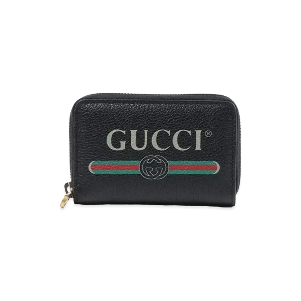 GUCCI Vintage Logo Print Coin Case "Black"