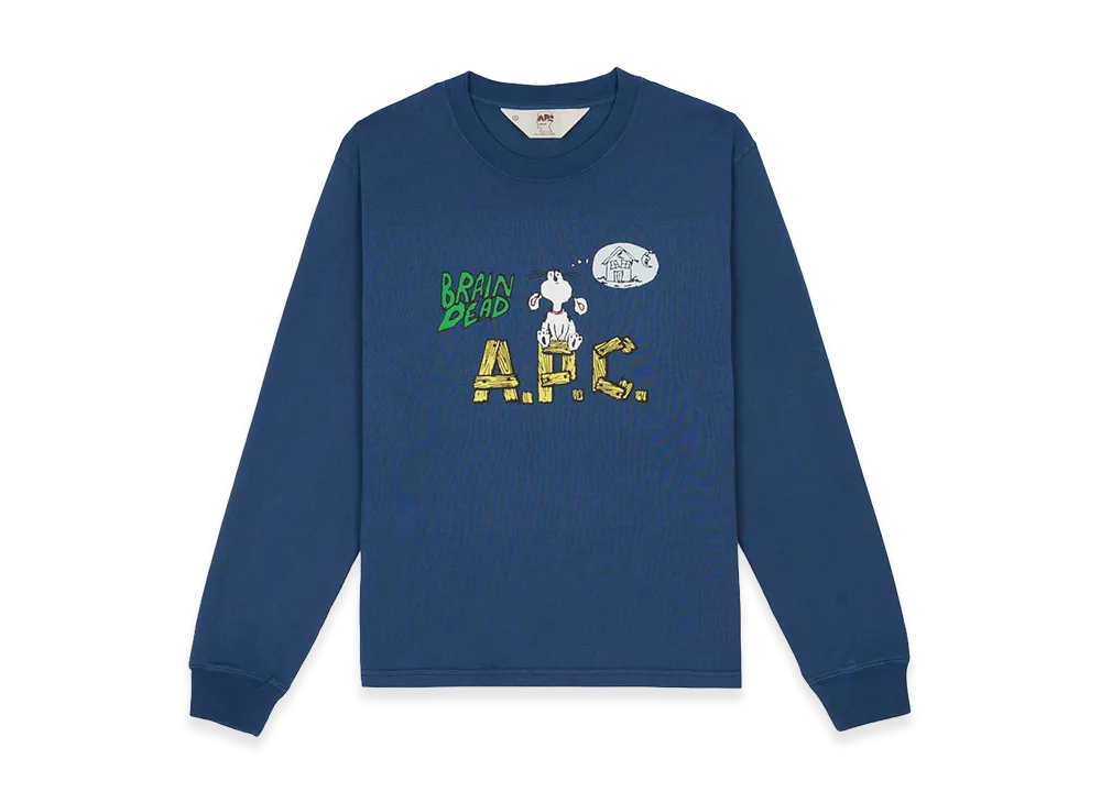 A.P.C. x Brain Dead Homesick Long Sleeve T-shirt "Indigo"