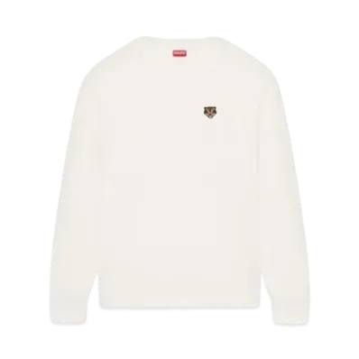 KENZO 'LUCKY TIGER CREST' Embroidered Classic Long Sleeve T-shirt "Off White"