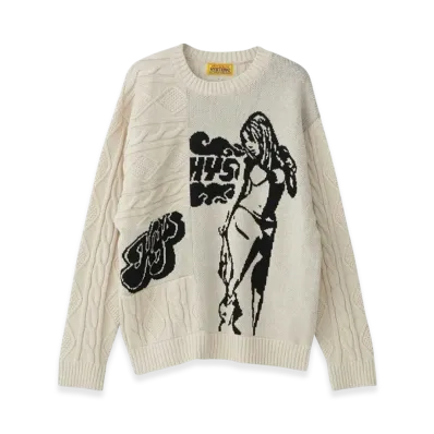 HYSTERIC GLAMOUR Hysteric Times Jacquard Oversized Sweater "White"