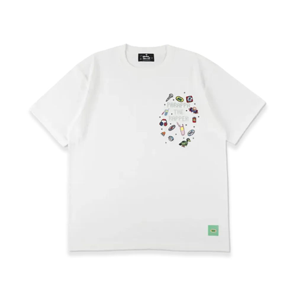 WIND AND SEA x Parappa The Rapper Parappa Rhinestone Tee "White"