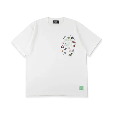 WIND AND SEA x Parappa The Rapper Parappa Rhinestone Tee "White"