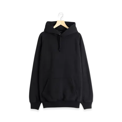 COMOLI Loopback Cotton Hoodie "Black"
