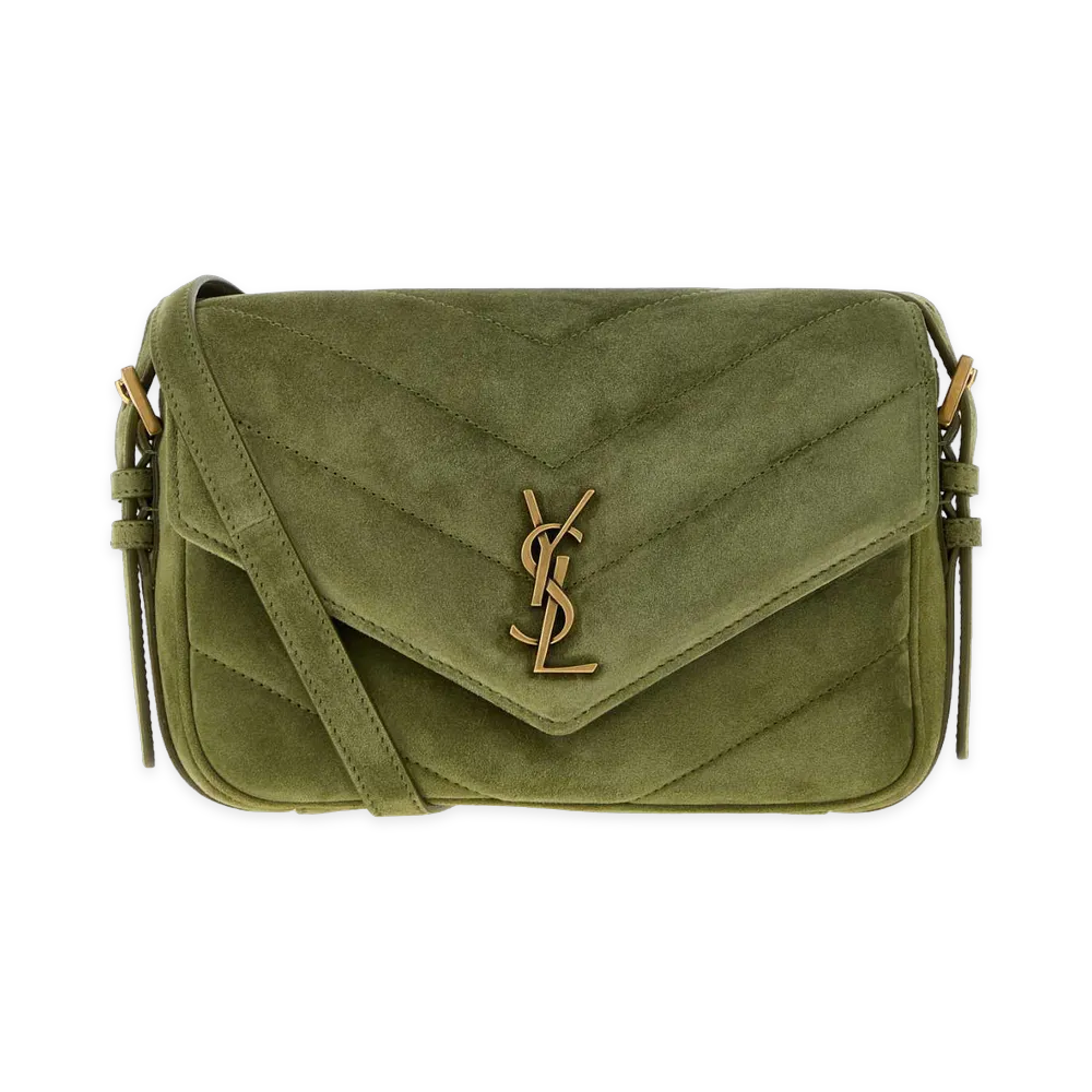 Saint Laurent Women's Suede Loulou Toy Crossbody Bag "Newkakigreen/Green"