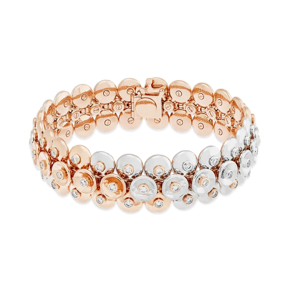 Van Cleef & Arpels Bouton d'or bracelet medium model "18K Rose gold/Diamond"