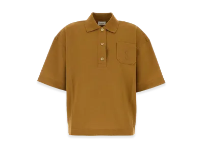 Saint Laurent Women's Piquet Oversize Polo Shirt "Ochre/Yellow"
