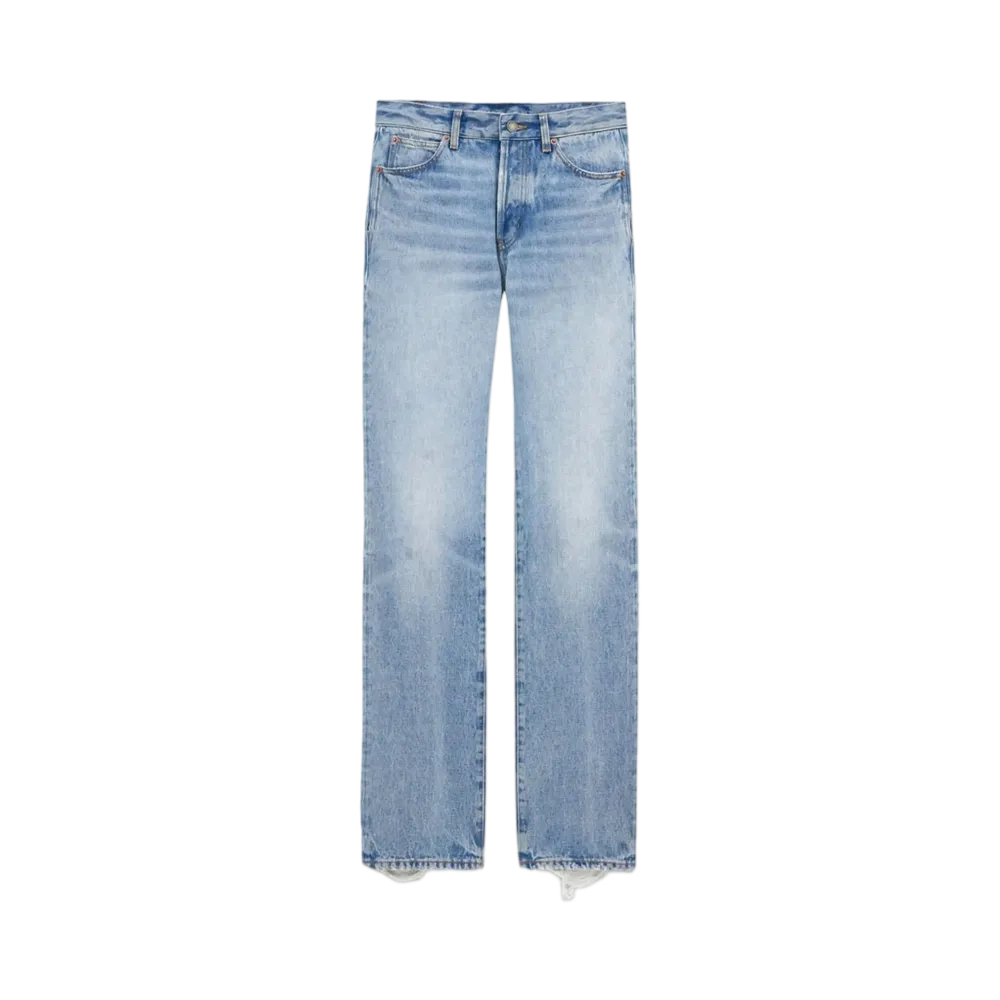 Saint Laurent Women's Low-Rise Jeans "Sicily Blue"