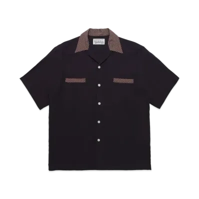 WACKO MARIA TWO TONE OPEN COLLAR SHIRT "Black"