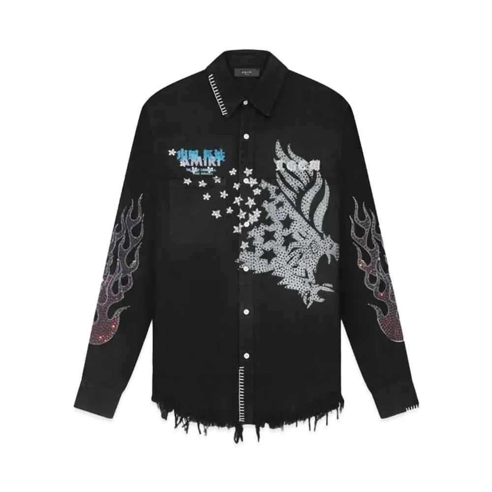 Amiri Tgcw Crystal Eagle Flanne "Black"