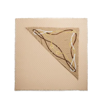 GUCCI Women's Wool Silk Jacquard Cape "Beige"
