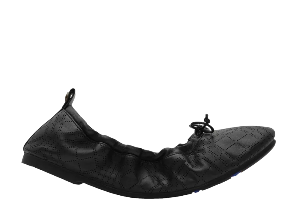 Burberry Women's Leather Fawn Ballerinas "Black"