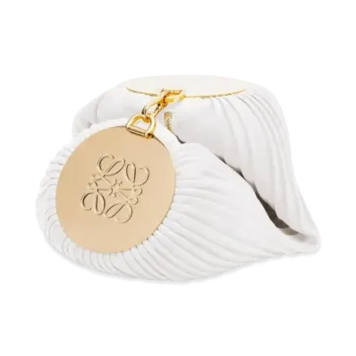 LOEWE Bracelet Pouch In Pleated Nappa "Soft White"
