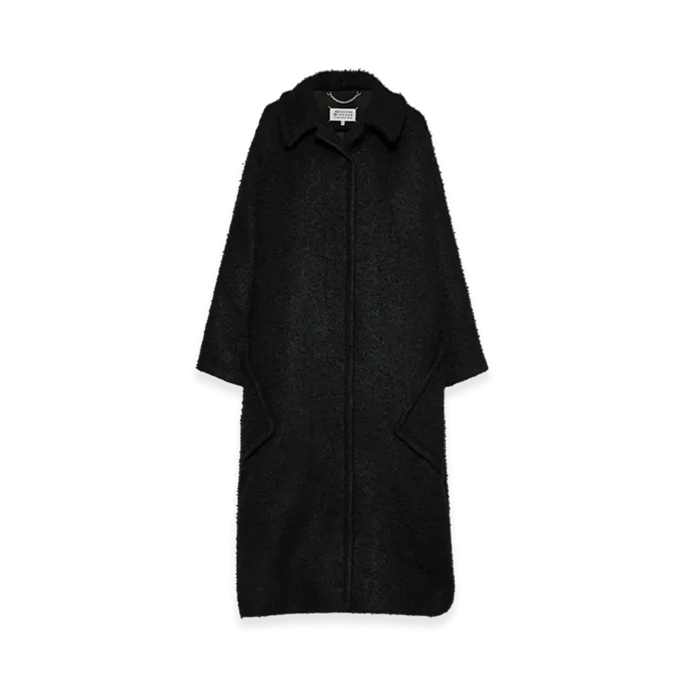 Maison Margiela Women's Boucle Mohair Wool Coat "Black"