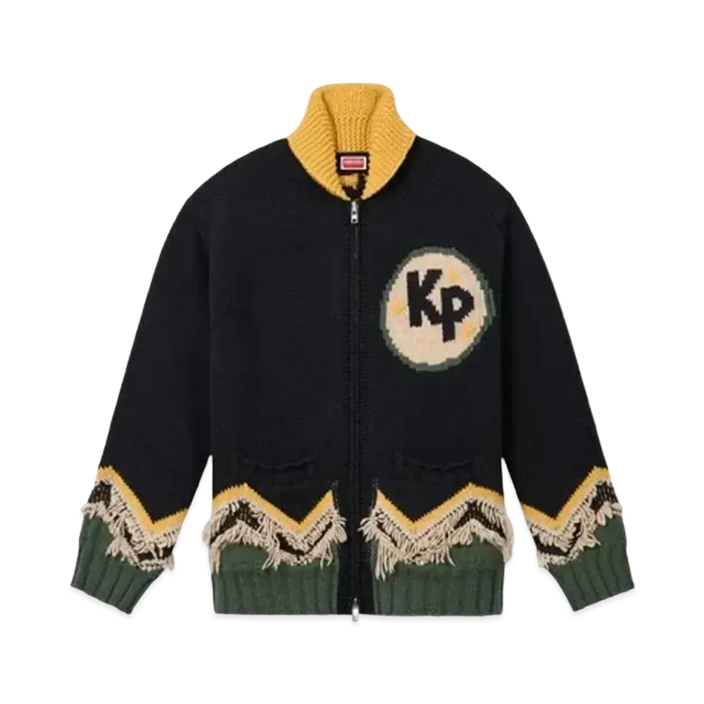 KENZO 'CONSTELLATION' Knit Wool Cardigan "Black"