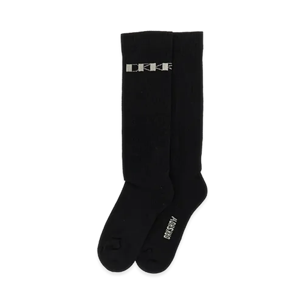 Rick Owens DRKSHDW Women's Jacquard Logo Socks "Black"