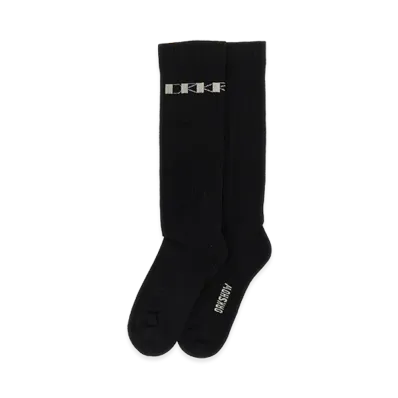 Rick Owens DRKSHDW Women's Jacquard Logo Socks "Black"