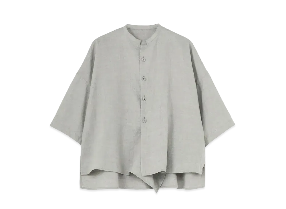 Yohji Yamamoto Y's LINEN WOOL SHORT SLEEVE SHIRT "Gray"