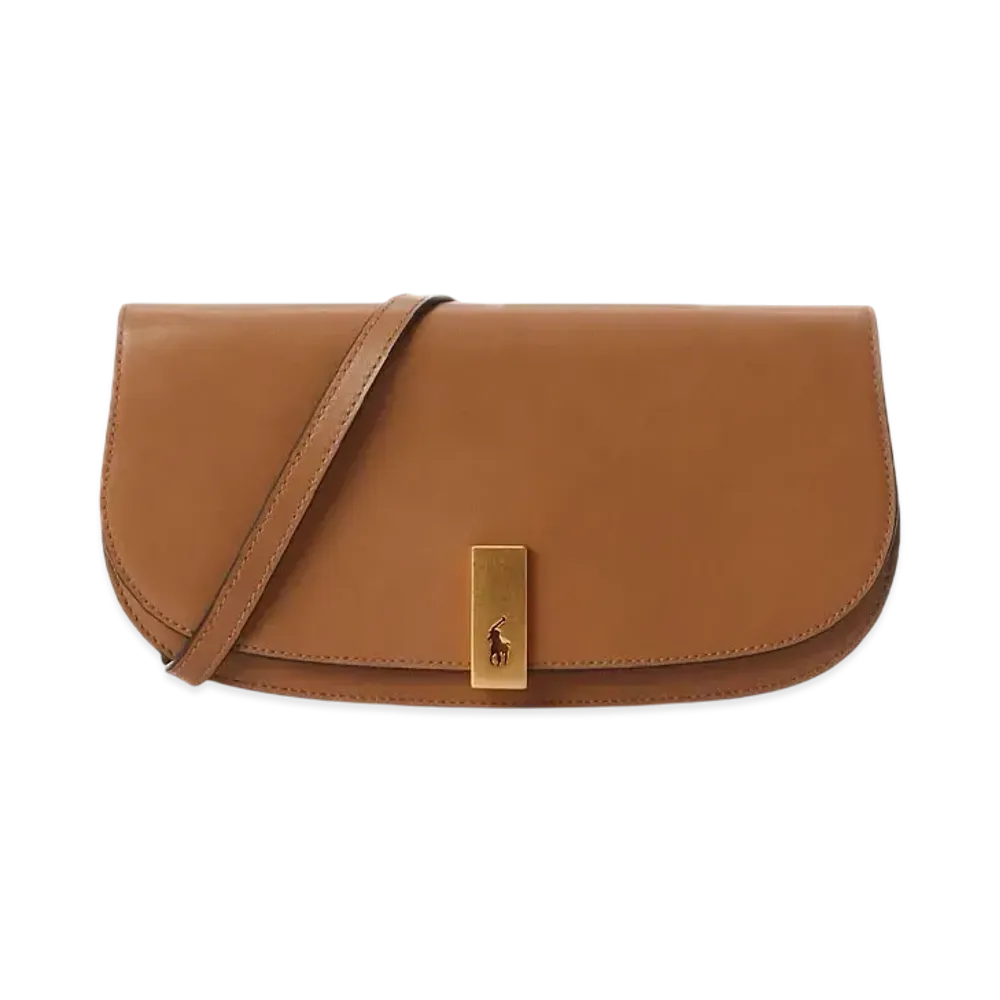 Polo Ralph Lauren Polo ID Medium Leather Clutch Bag "Brown"