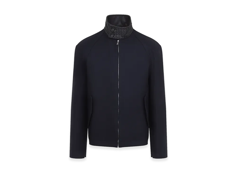 Bottega Veneta Gabardine Harrington Jacket "Navy Blue"