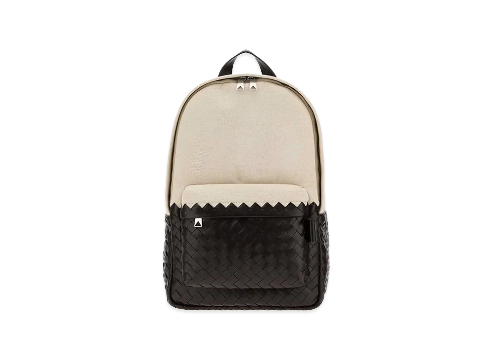 Bottega Veneta Two-Tone Canvas And Leather Intrecciato Backpack "Multicolor"