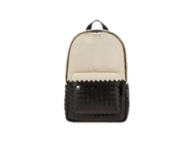 Bottega Veneta Two-Tone Canvas And Leather Intrecciato Backpack "Multicolor"