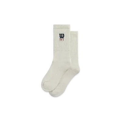 Kith Ivy For Wilson Logo Crew Socks "Gray Heather"
