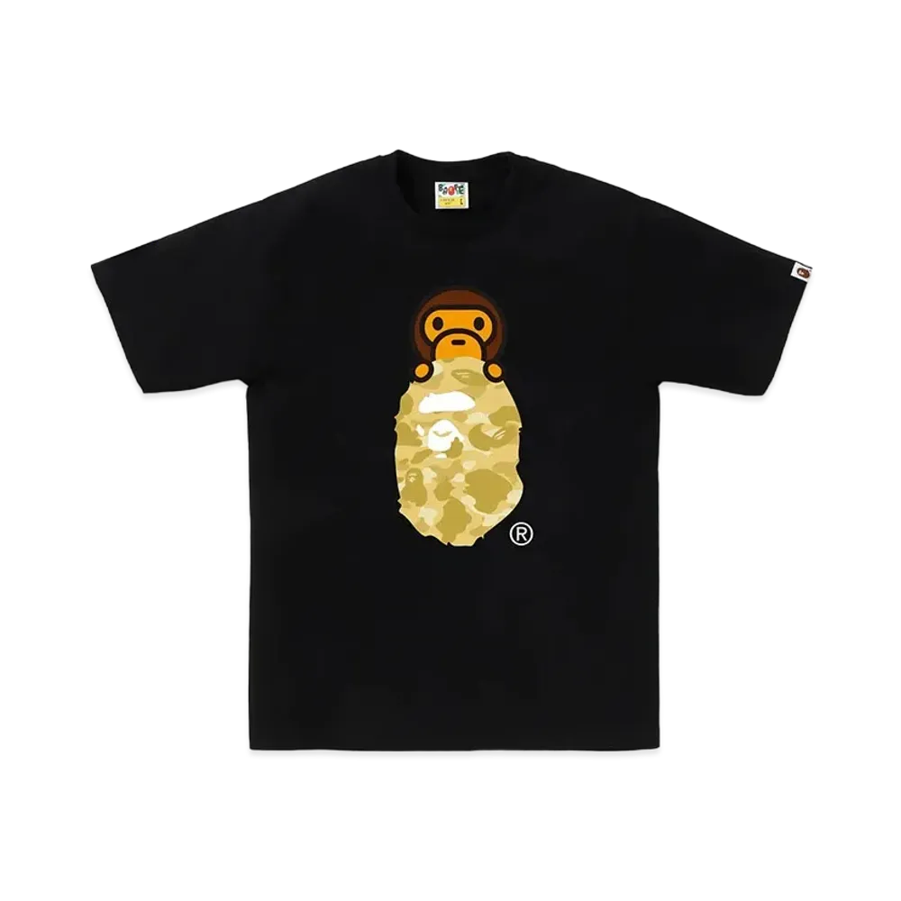 A BATHING APE Milo On Ape Head Tee "Black/Yellow"