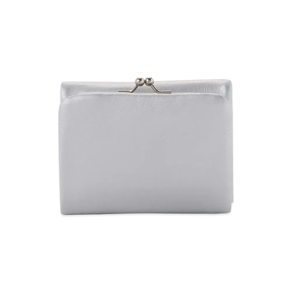 Y's Foil Leather Trifold Puffy Wallet "Silver"