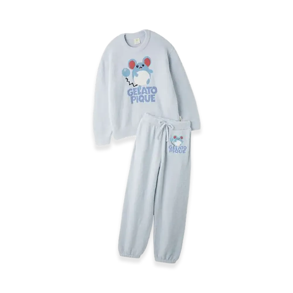 GELATO PIQUE x Pokemon Baby Moco Jacquard Pullover & Long Pants Set "Blue"